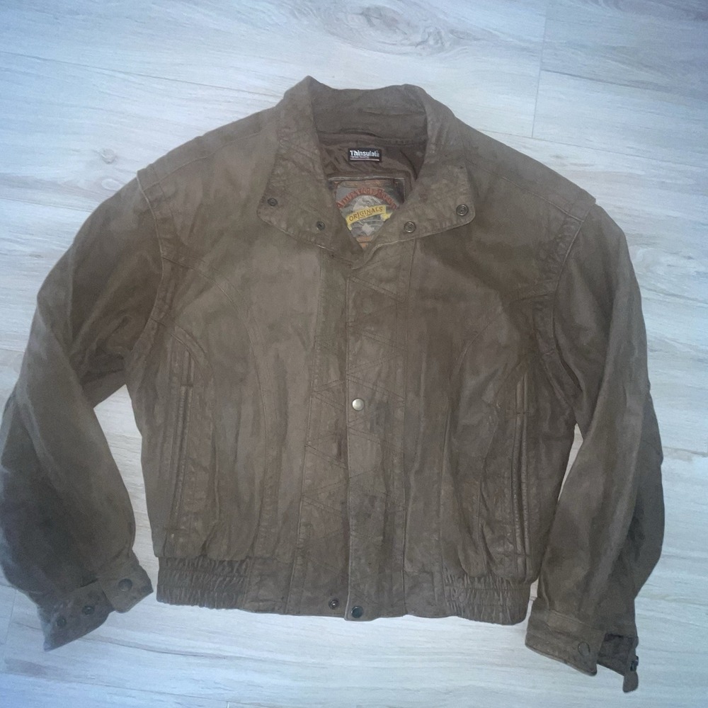 90s Y2K Wilson's Thinsulate Adventure Bound Leather Flight Bomber Jacket Men's M